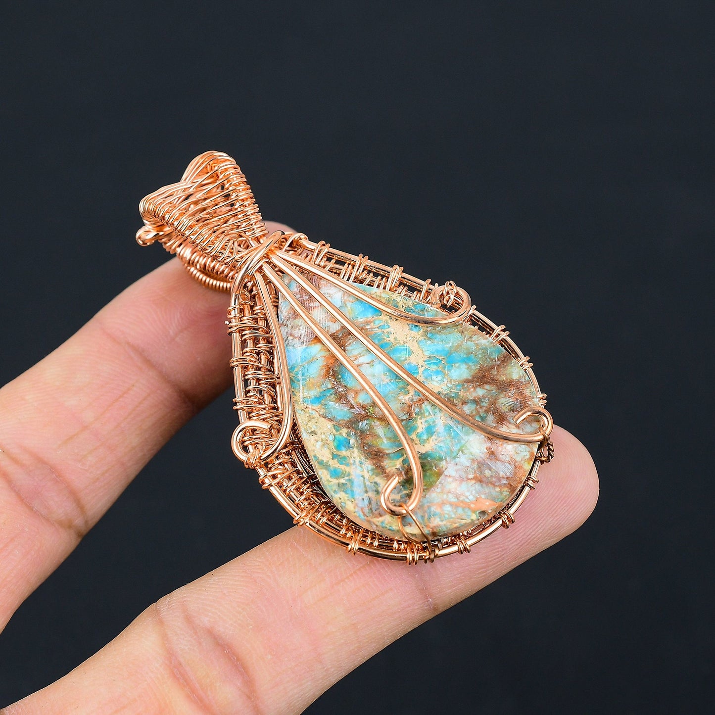 Pink Sea Sediment Jasper Gemstone Pendant