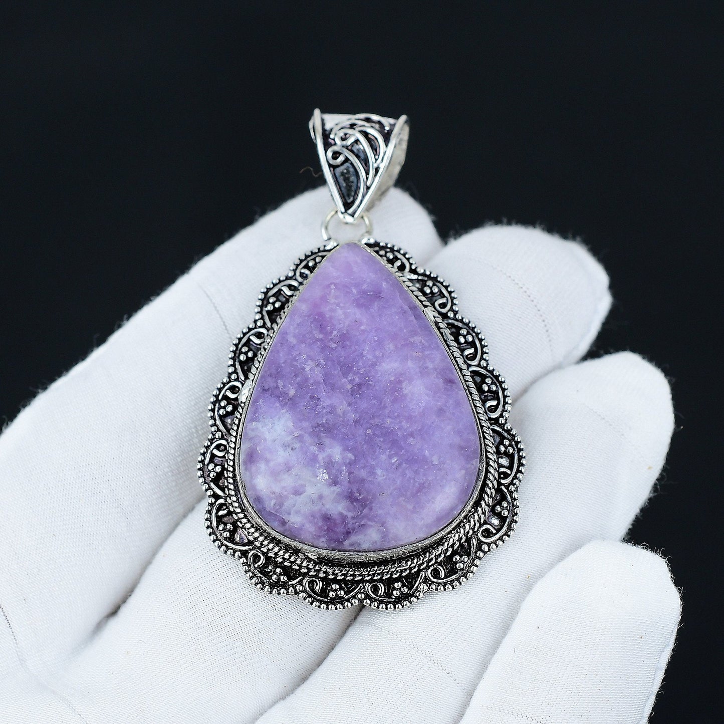 Purple Lepidolite Gemstone Pendant