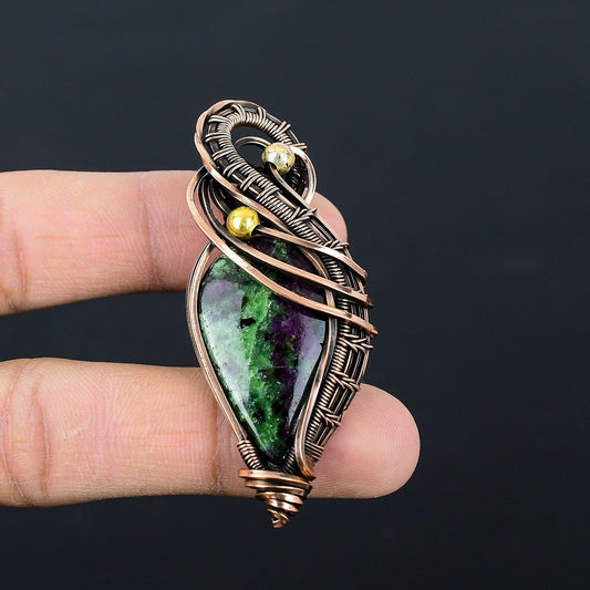 Green Ruby Zoisite Gemstone Pendant