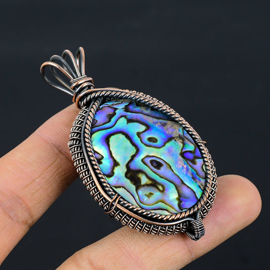 Copper Abalone Gemstone Pendant