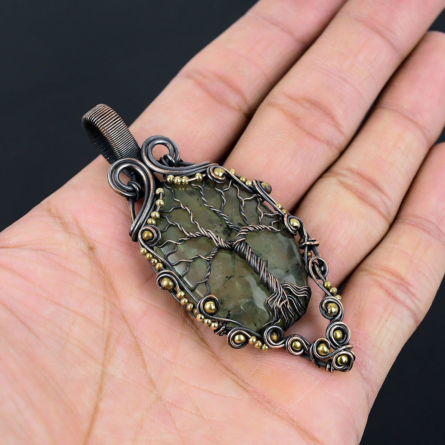 Green Prehnite Gemstone Pendant