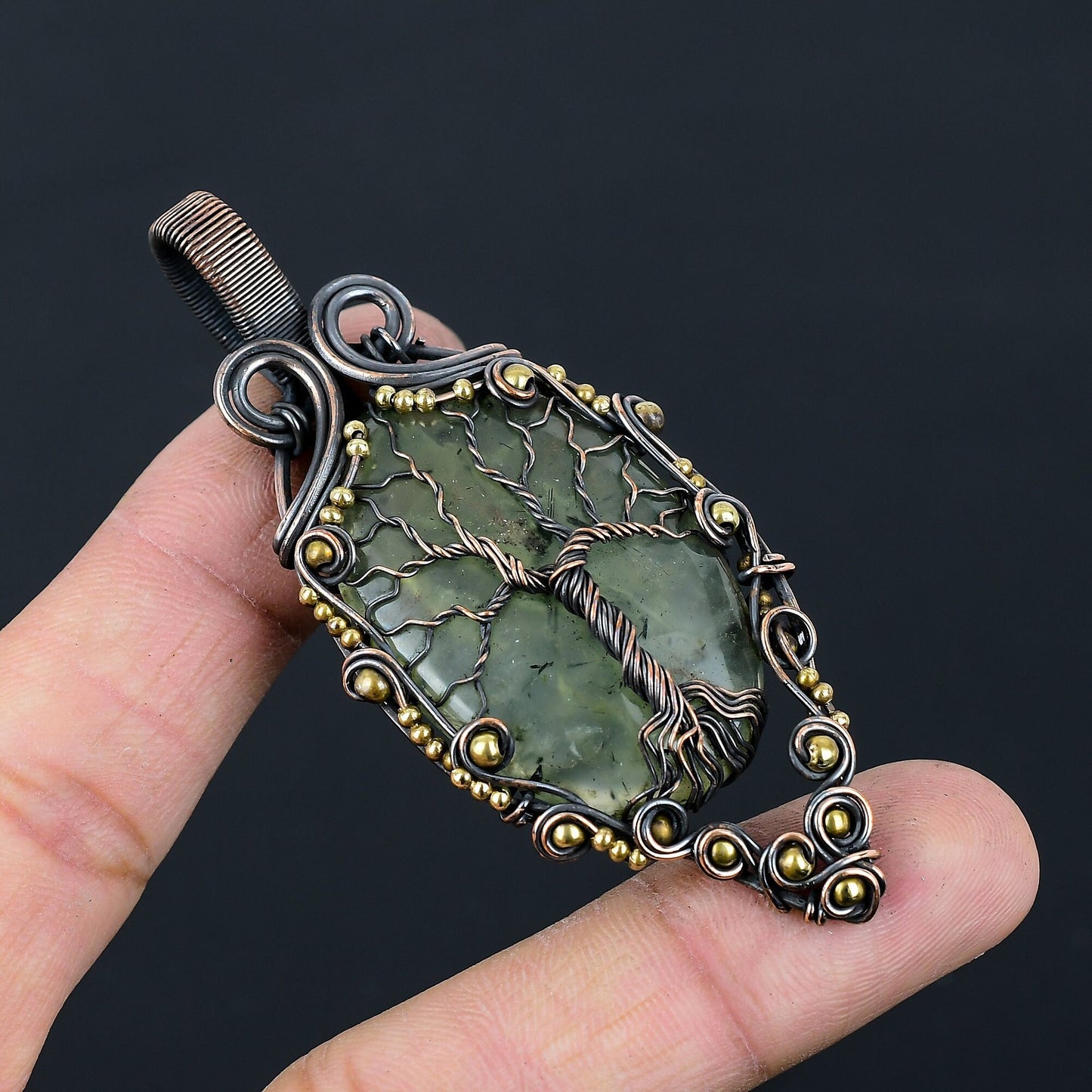Green Prehnite Gemstone Pendant