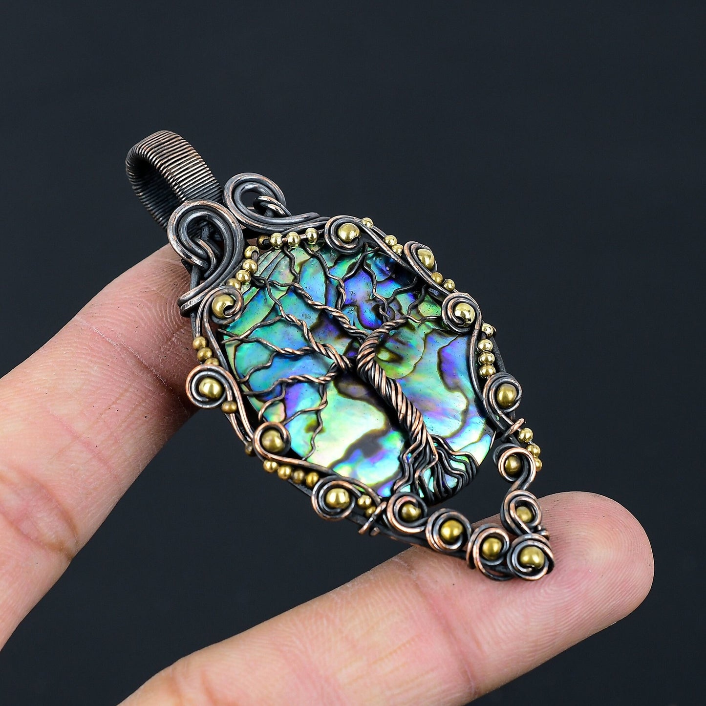 Multicolor Abalone Gemstone Pendant