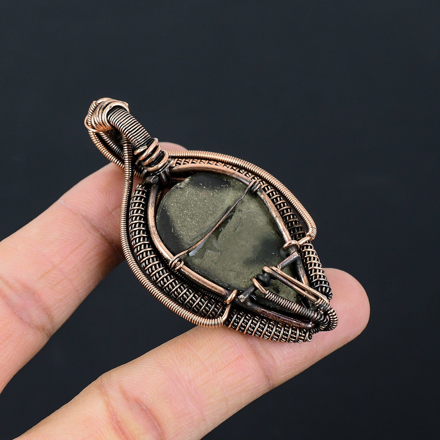 Golden Apache Pyrite Gemstone Pendant