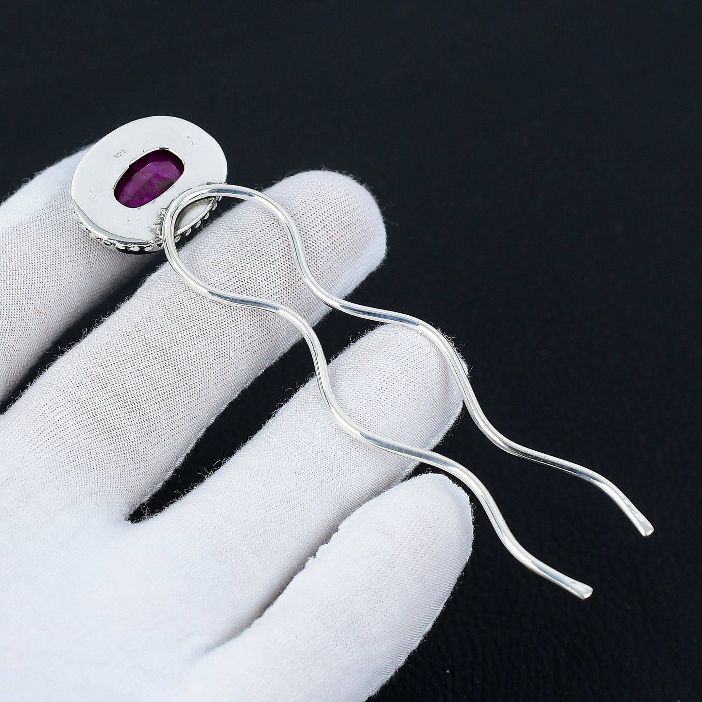 Ruby Gemstone Hair Bun Pin