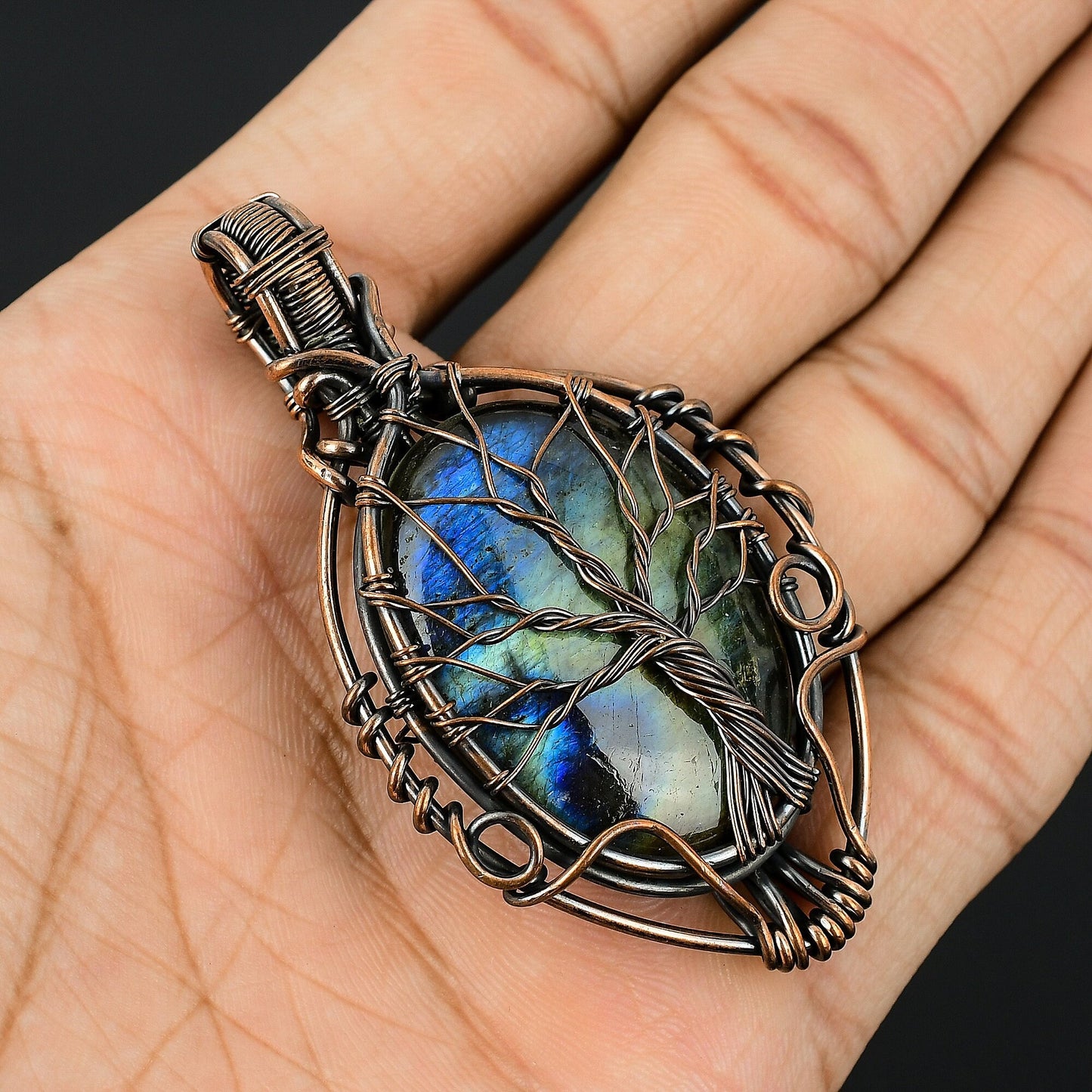 Blue Labradorite Gemstone Pendant