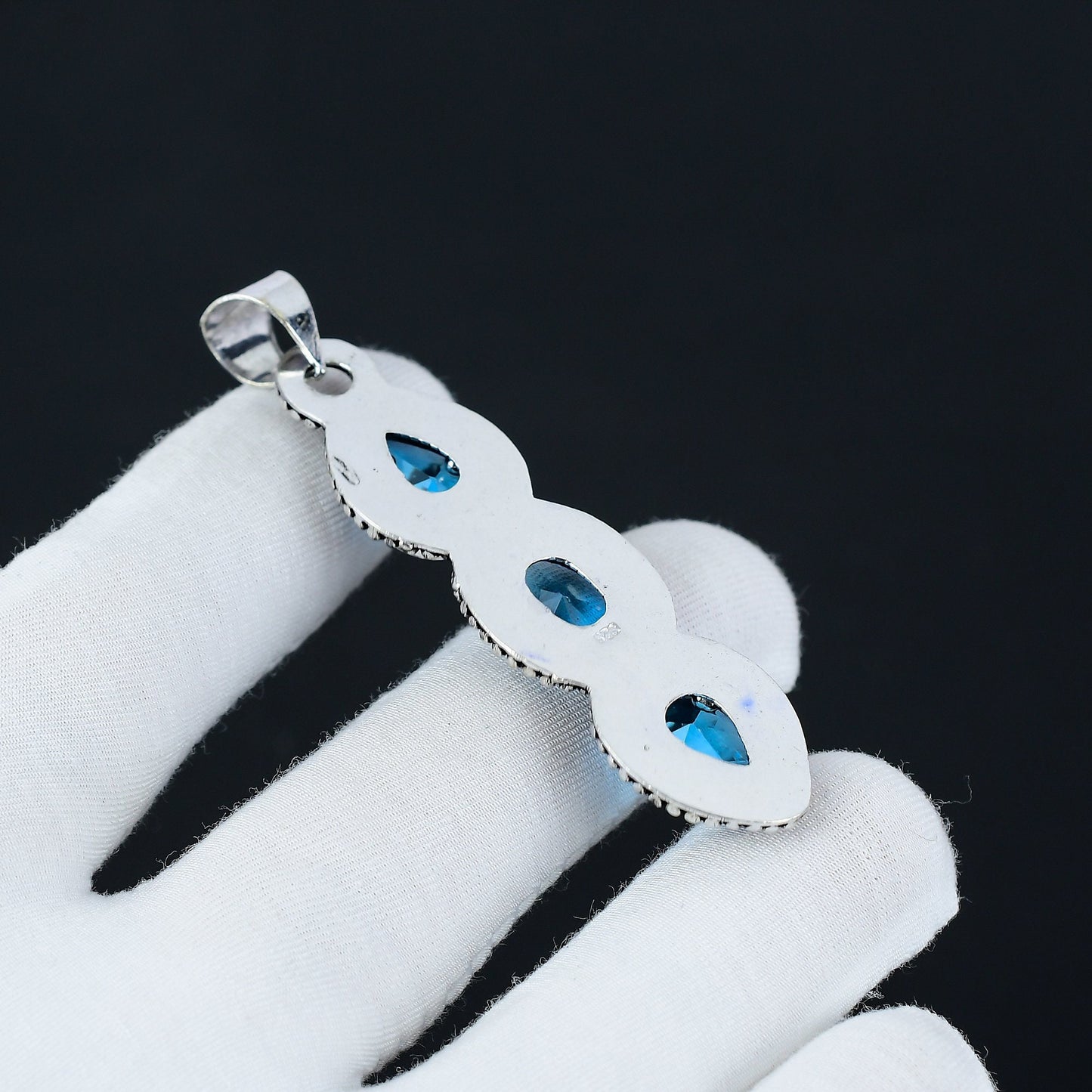 Swiss Blue Topaz Gemstone Pendant