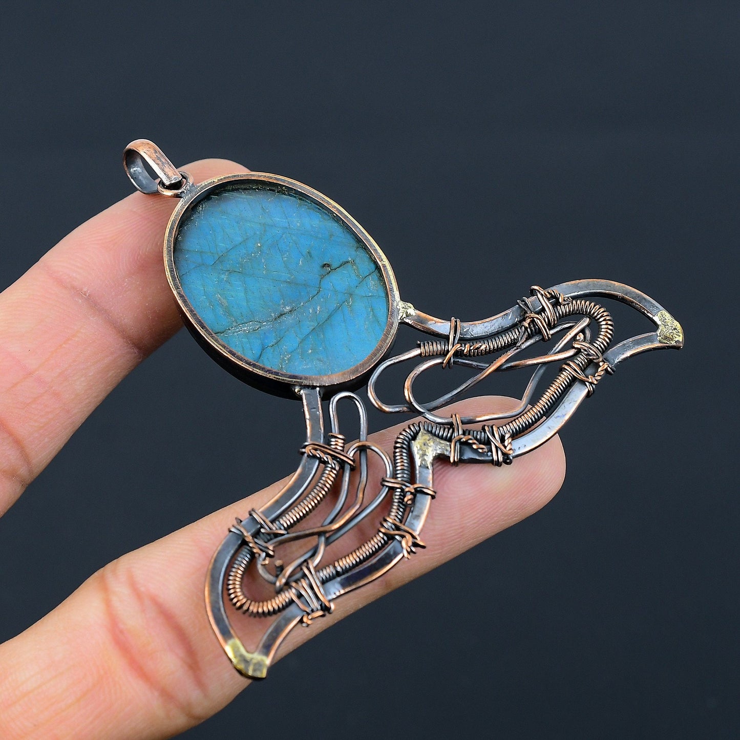 Blue Labradorite Gemstone Pendant