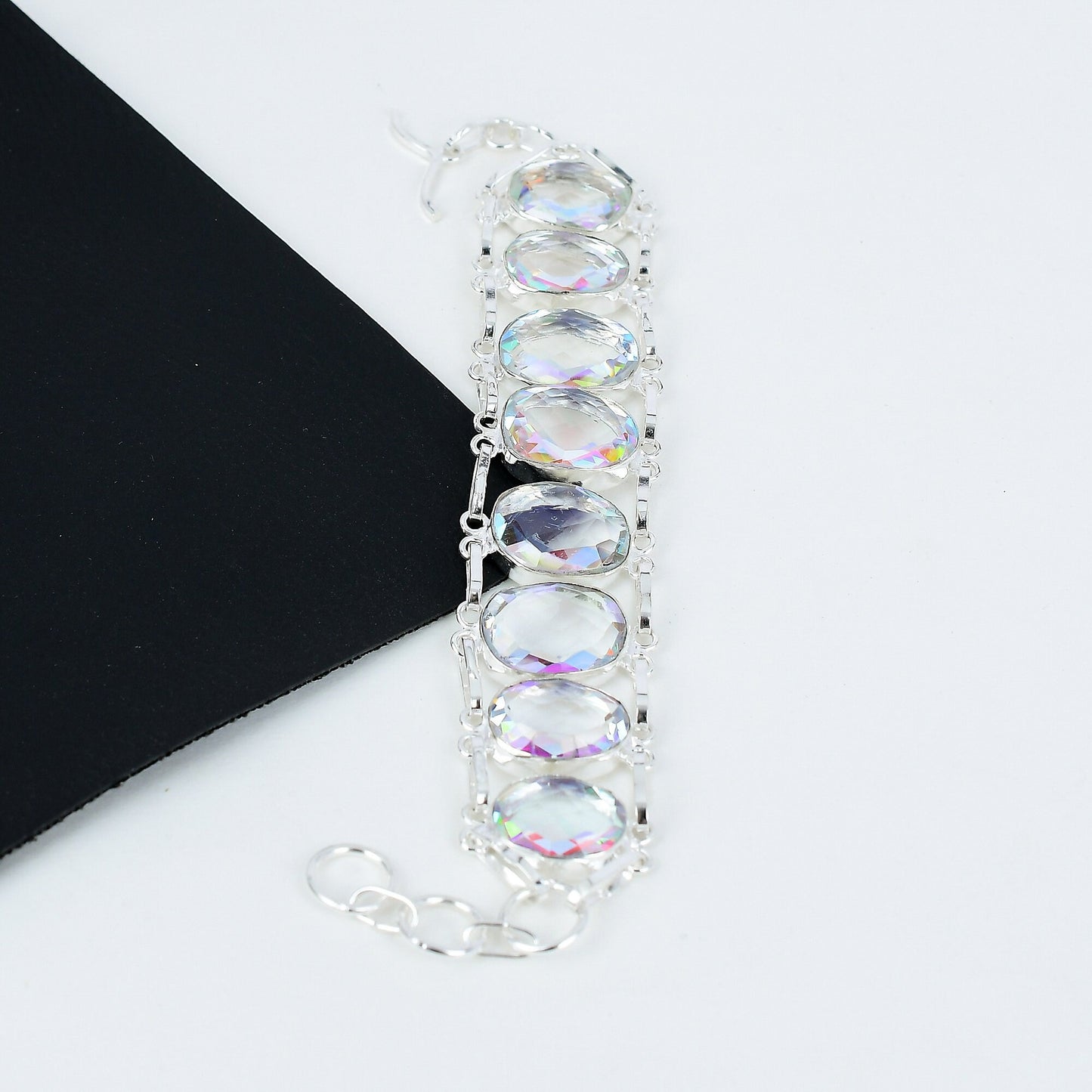 Mystic Rainbow Topaz Silver Bracelet