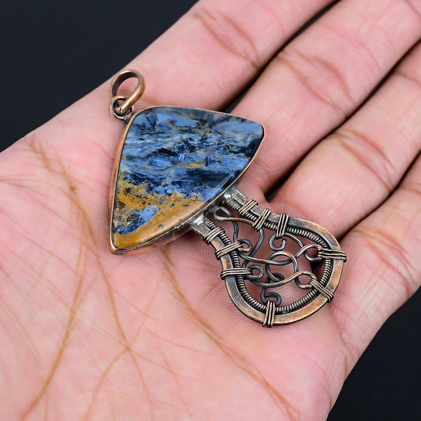 Blue-Brown Pietersite Gemstone Pendant