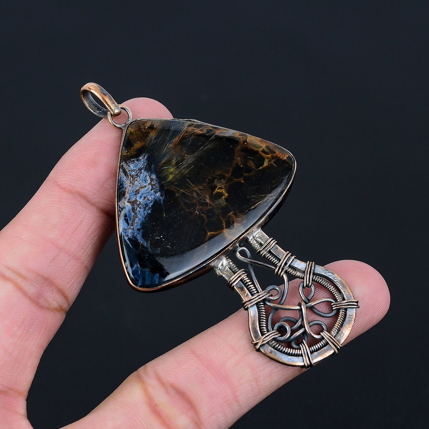 Blue Pietersite Gemstone Pendant