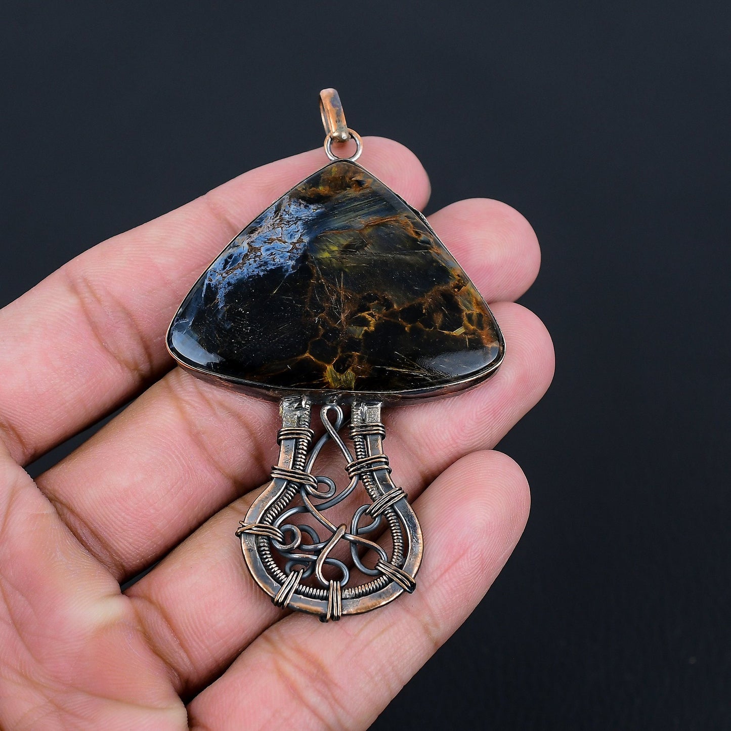 Blue Pietersite Gemstone Pendant