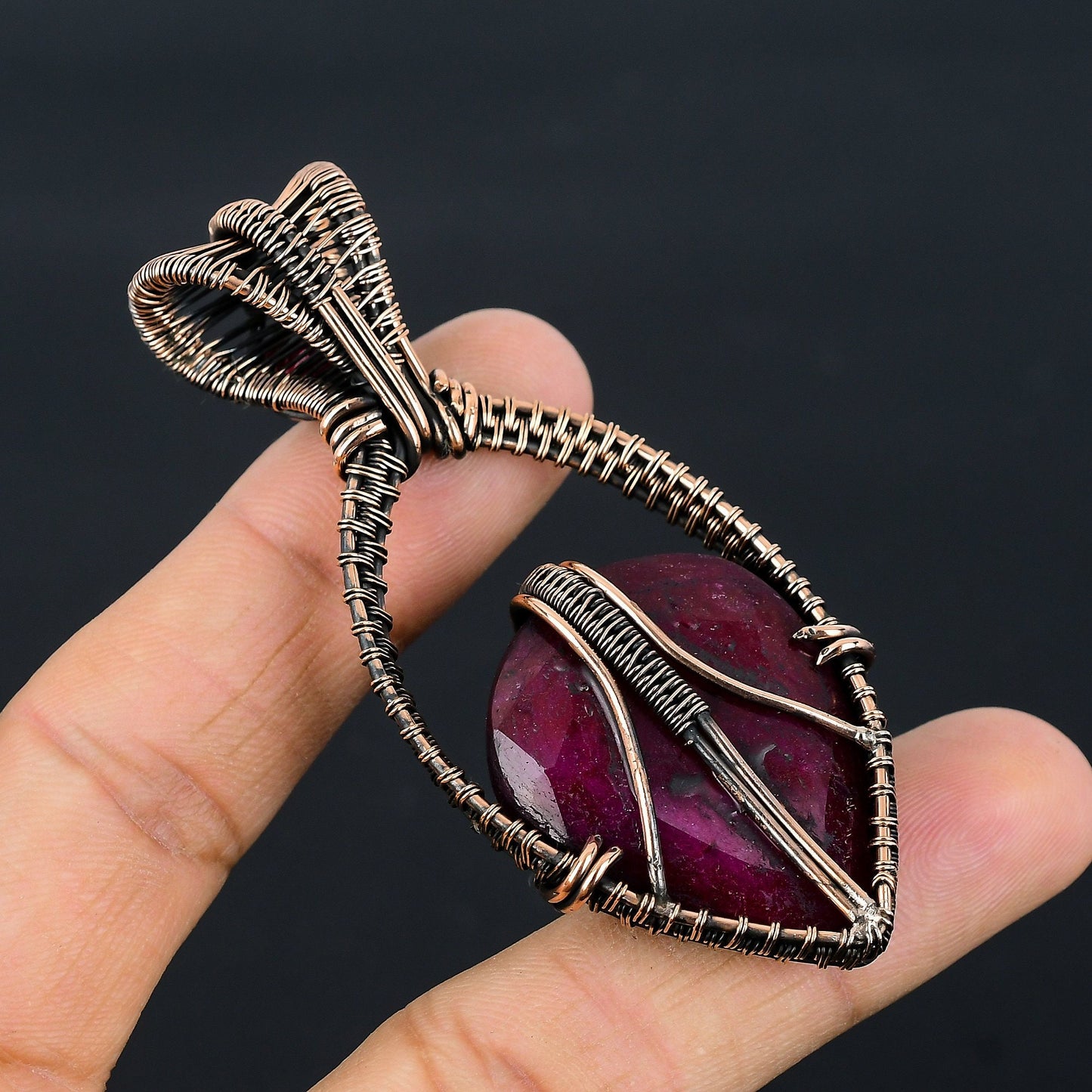 Red Ruby & Garnet Gemstone Pendant