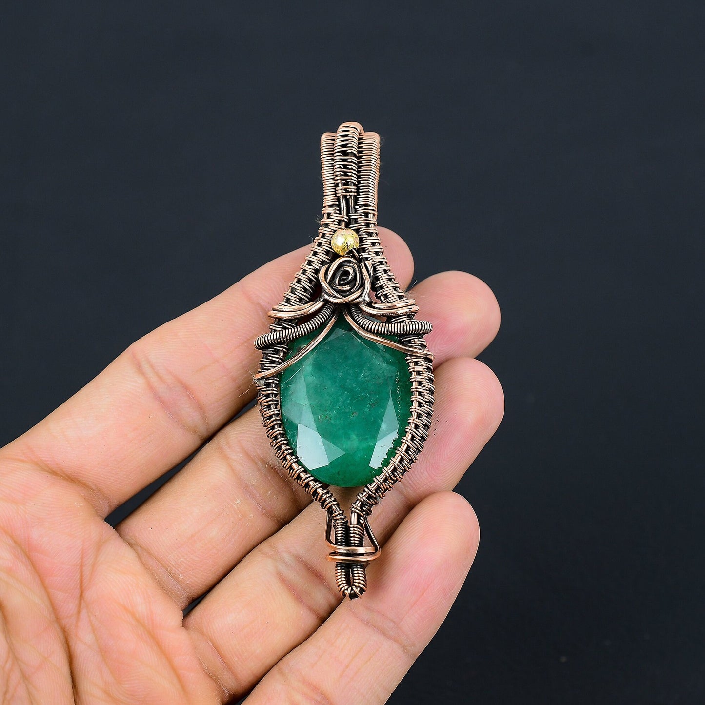Green Emerald Gemstone Pendant