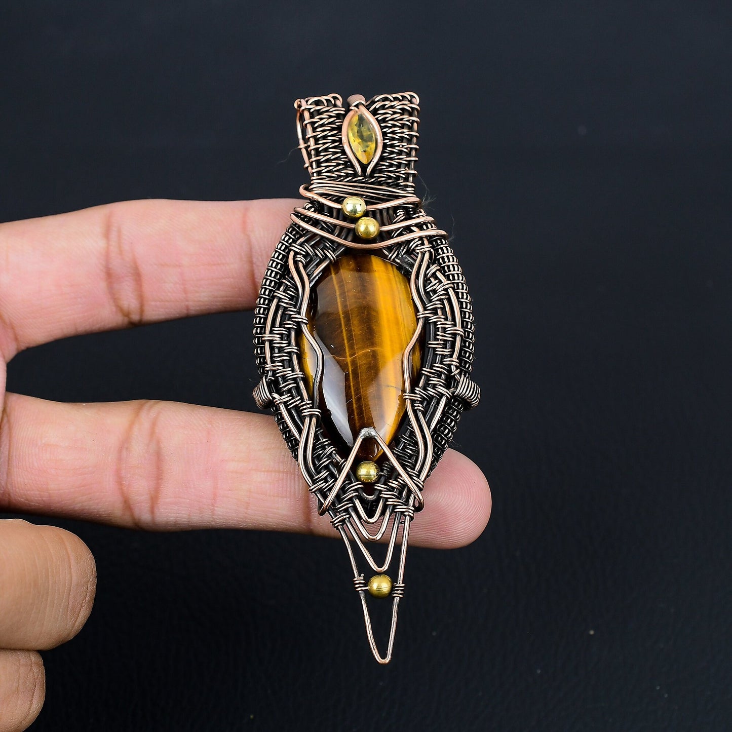 Golden Brown Tiger Eye Gemstone Pendant