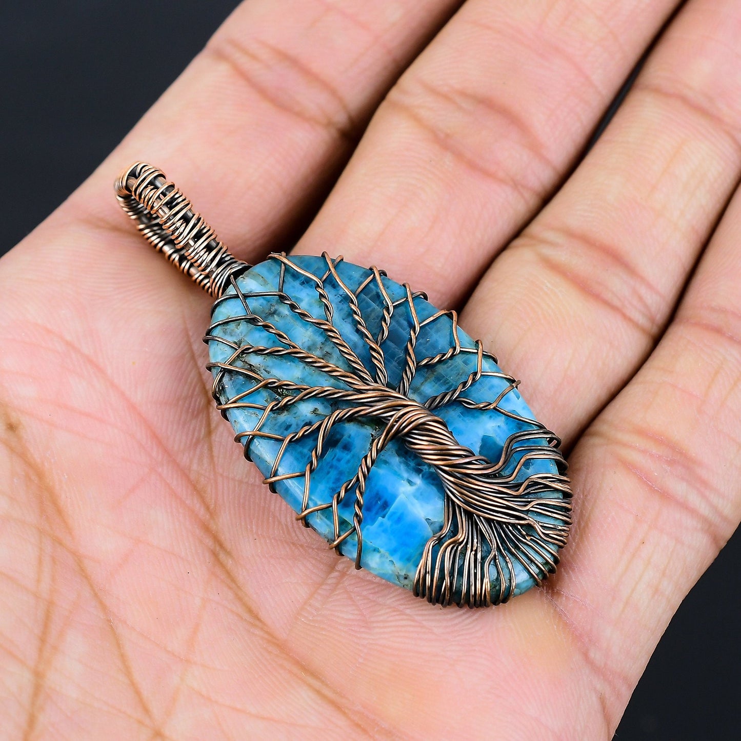 Neon Blue Apatite Gemstone Pendant