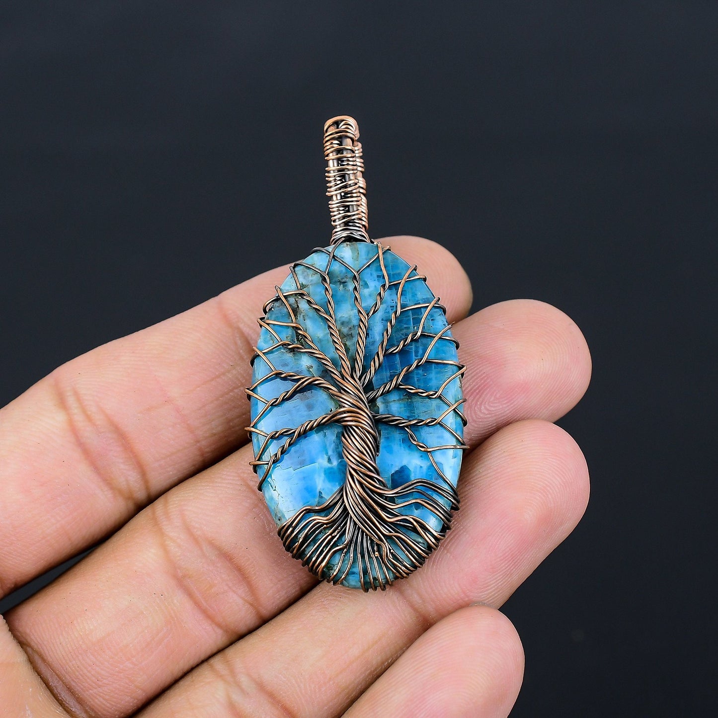 Neon Blue Apatite Gemstone Pendant