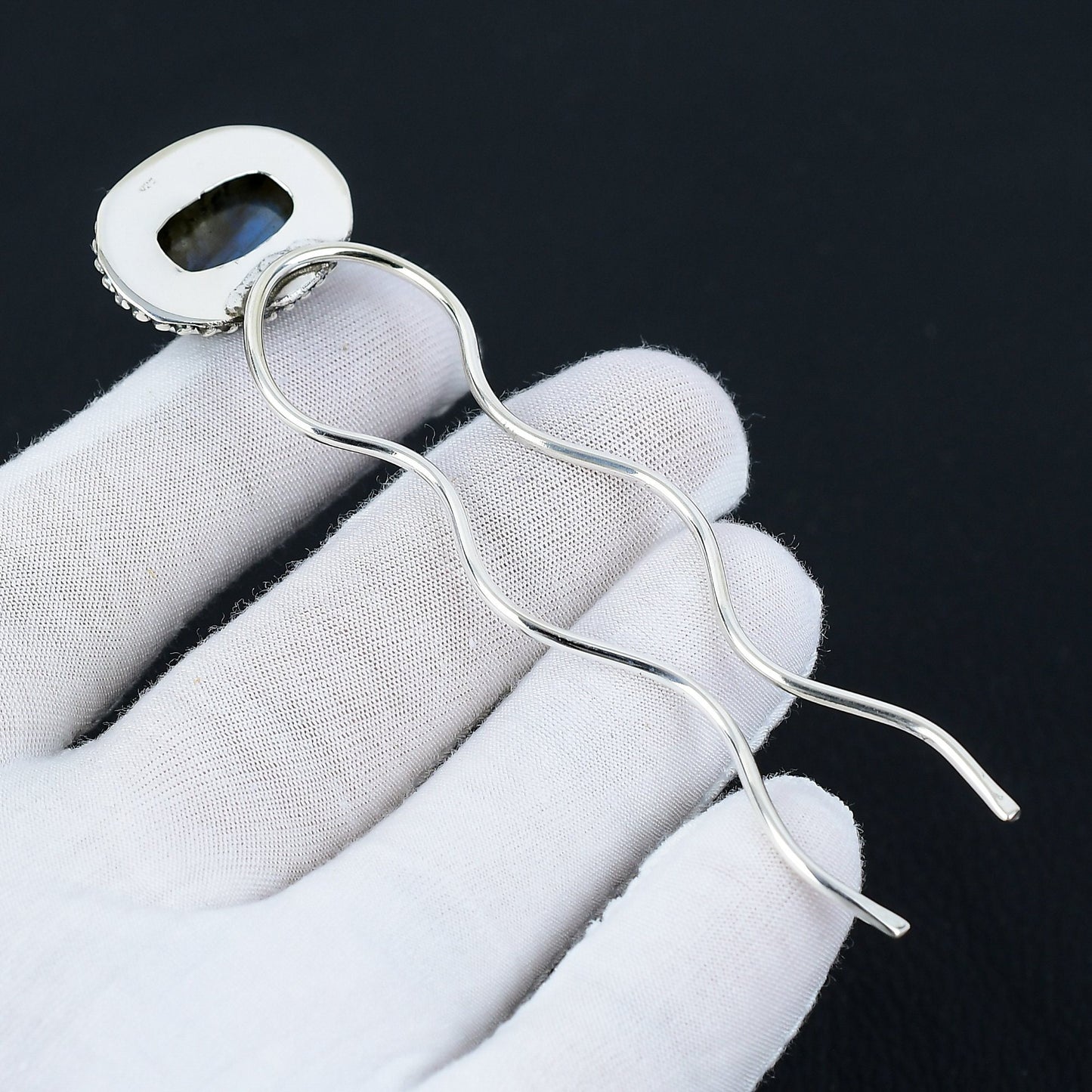 Blue Labradorite Gemstone Hair Pin
