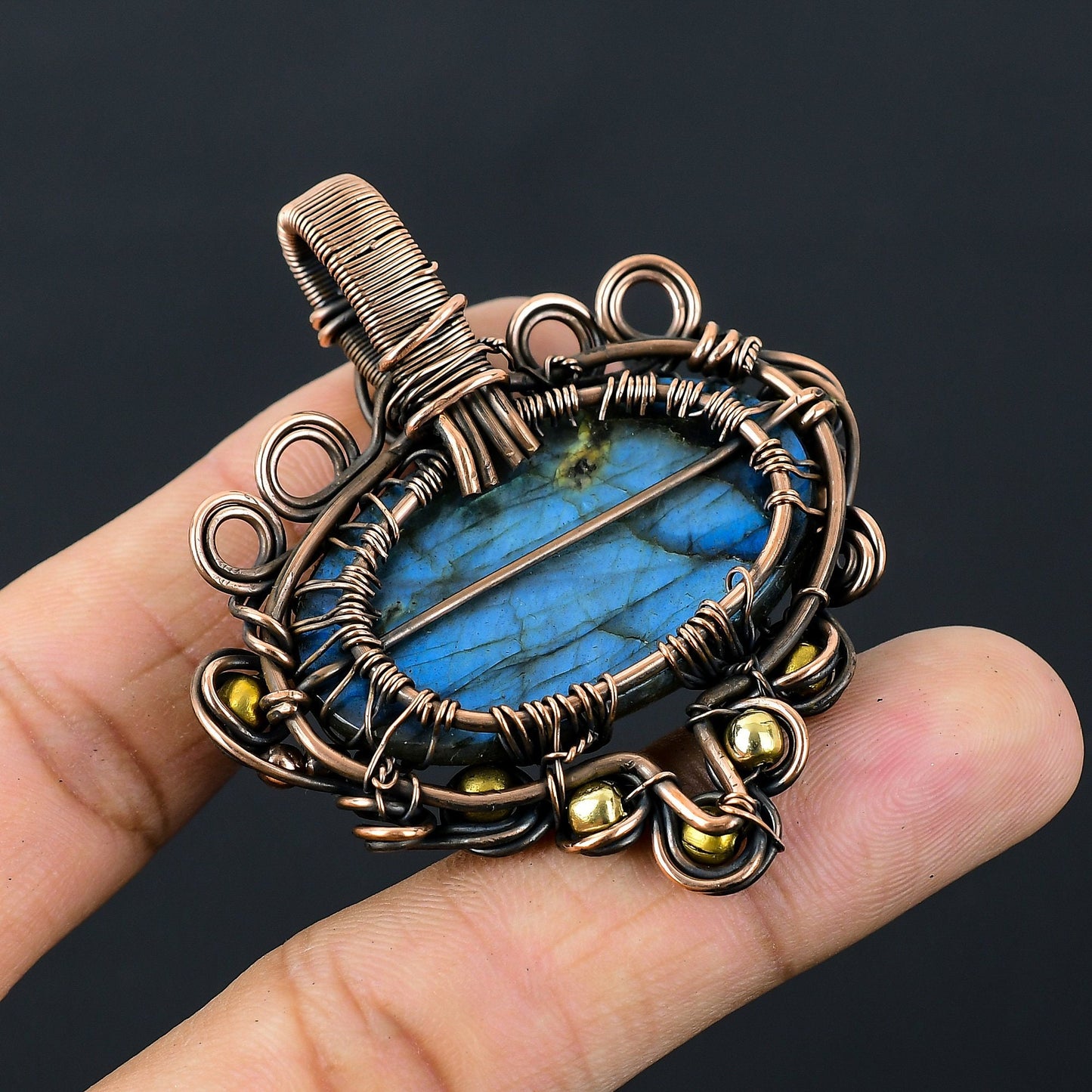 Blue Labradorite Gemstone Pendant