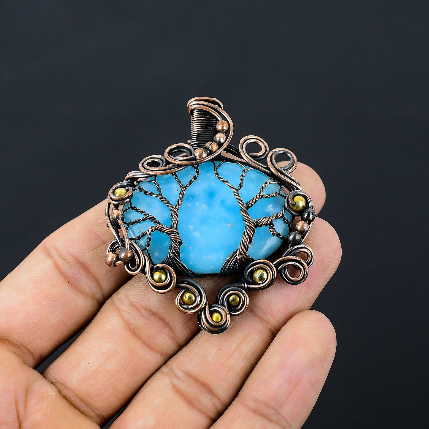 Blue Hemimorphite Gemstone Pendant