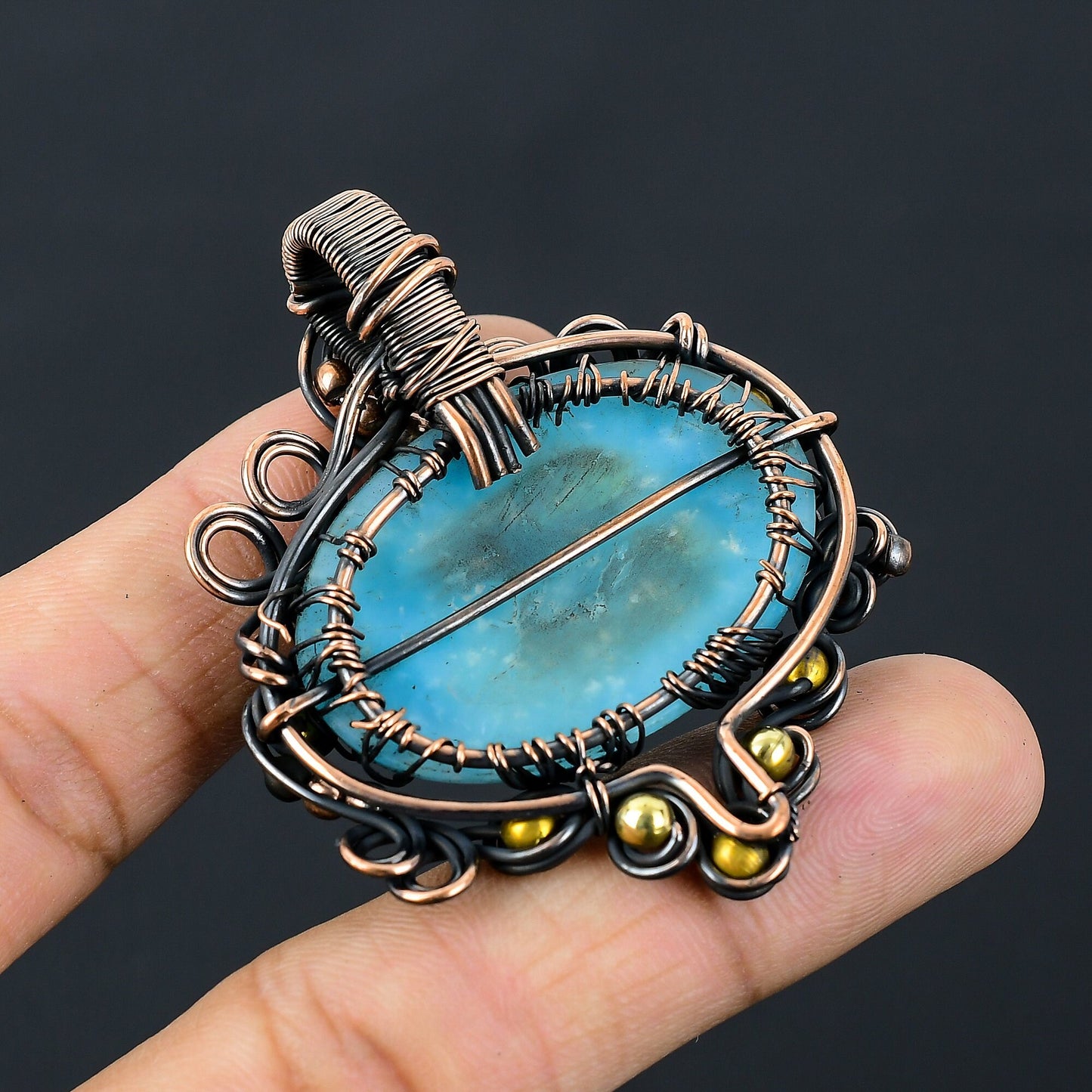 Blue Hemimorphite Gemstone Pendant