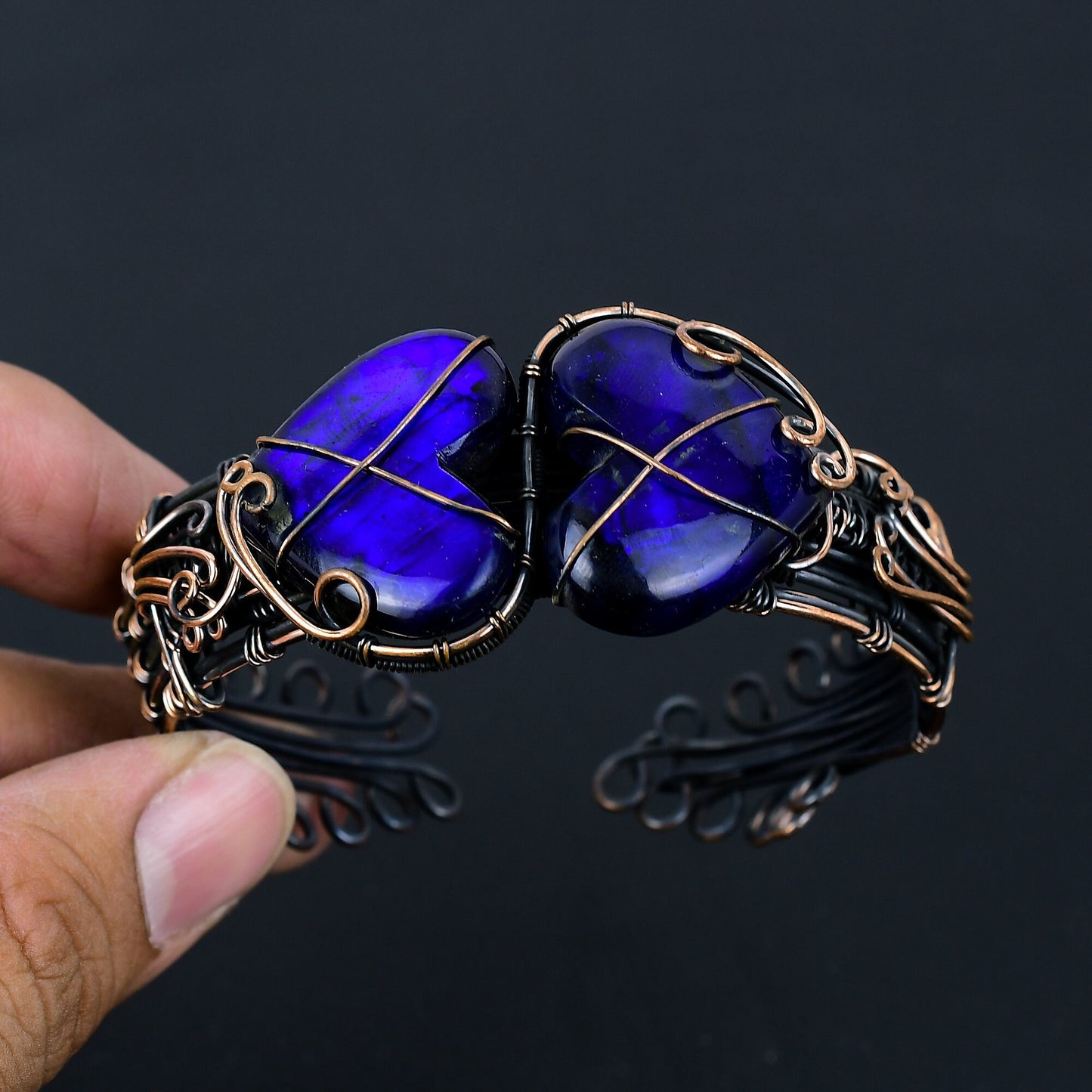 Blue Labradorite Gemstone Cuff