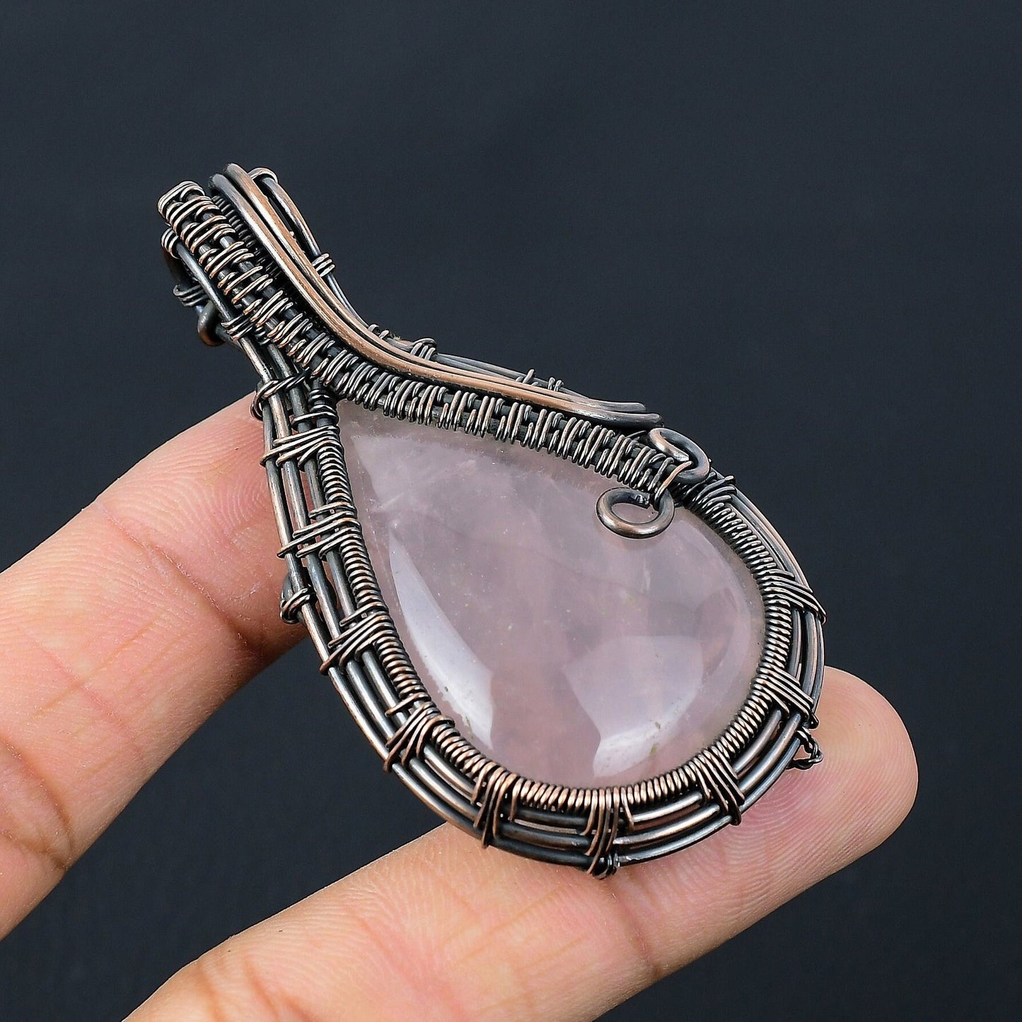 Pink Rose Quartz Gemstone Pendant