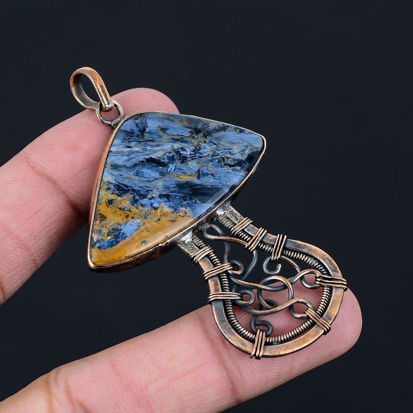 Blue-Brown Pietersite Gemstone Pendant