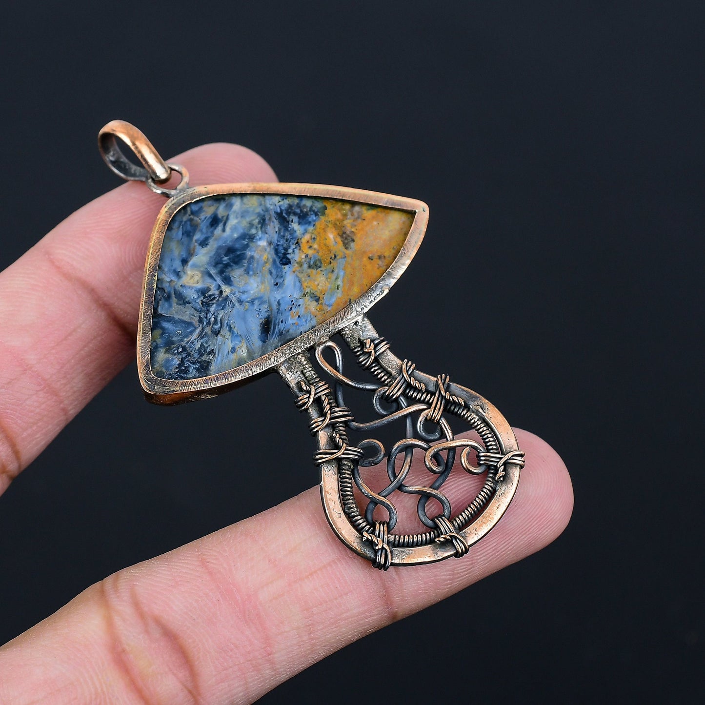 Blue-Brown Pietersite Gemstone Pendant