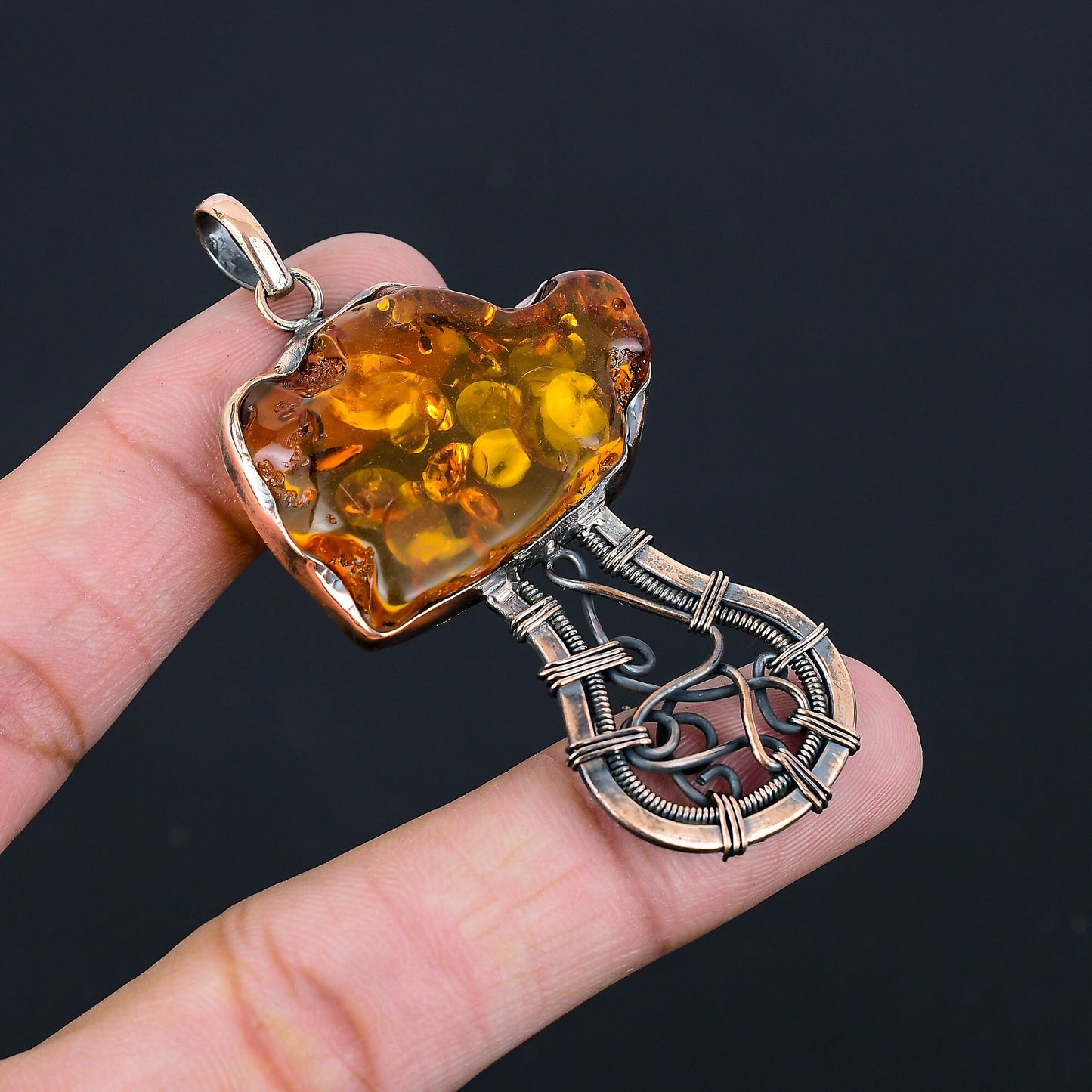 Golden Amber Gemstone Pendant