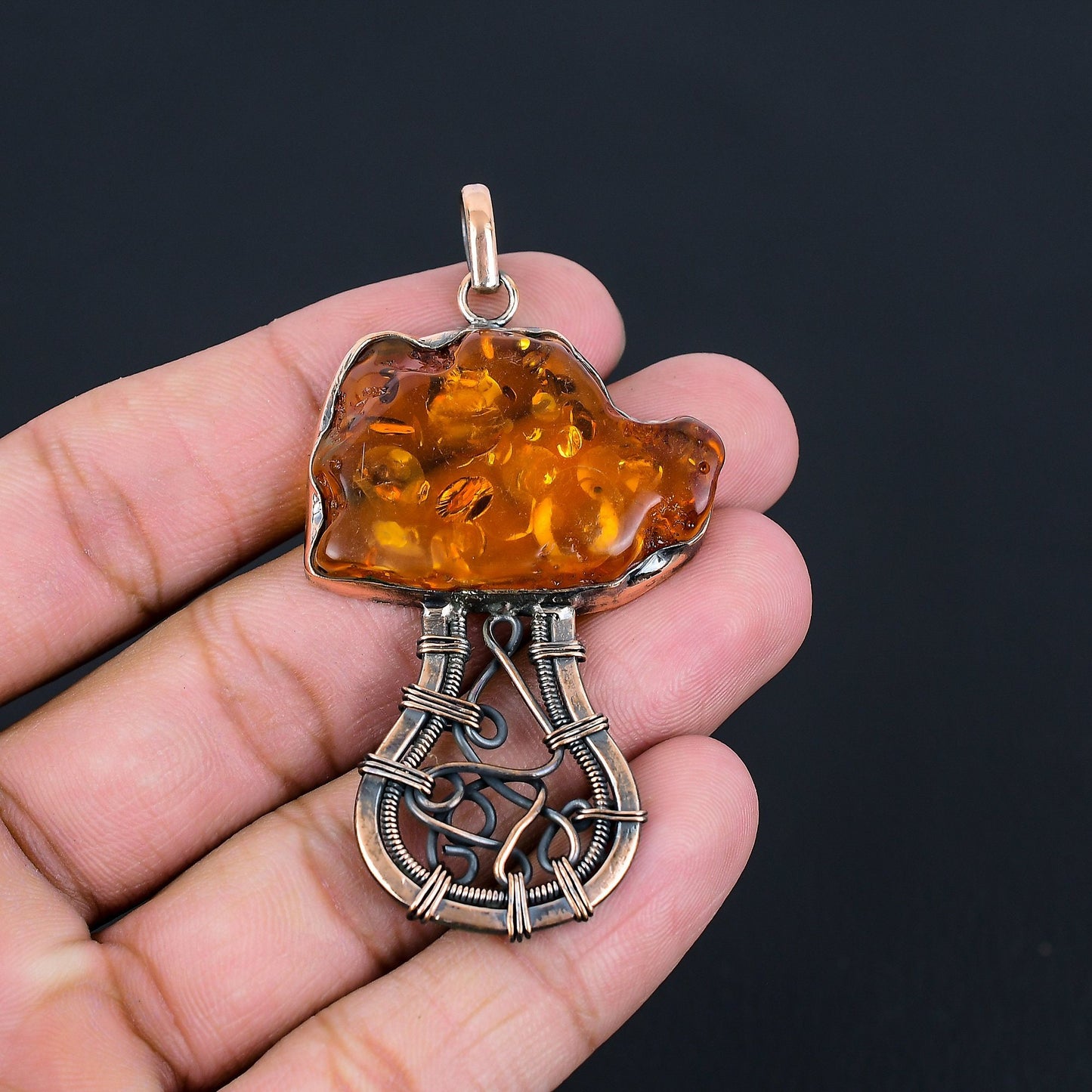 Golden Amber Gemstone Pendant