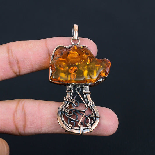 Golden Amber Gemstone Pendant