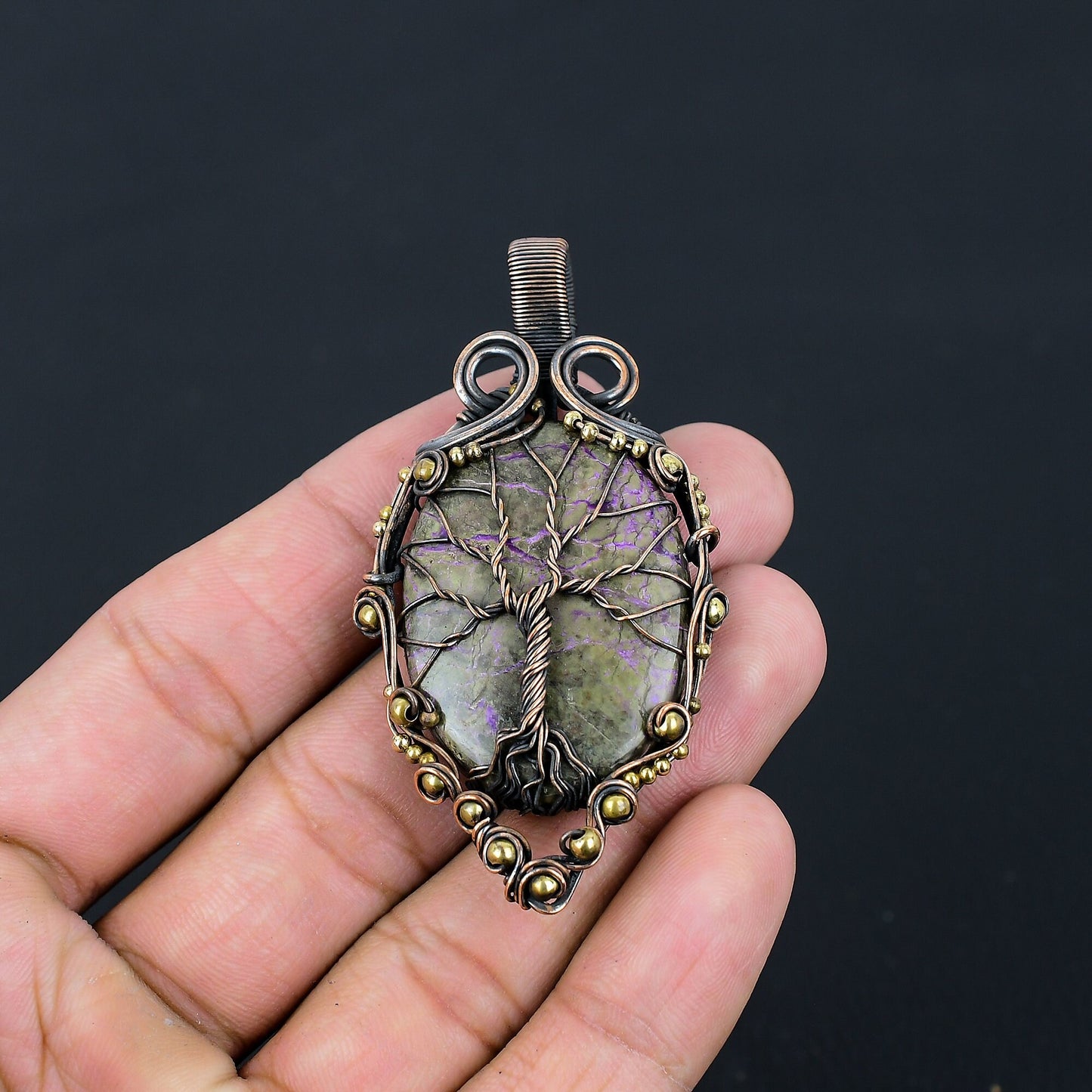 Purple Purpurite Gemstone Pendant