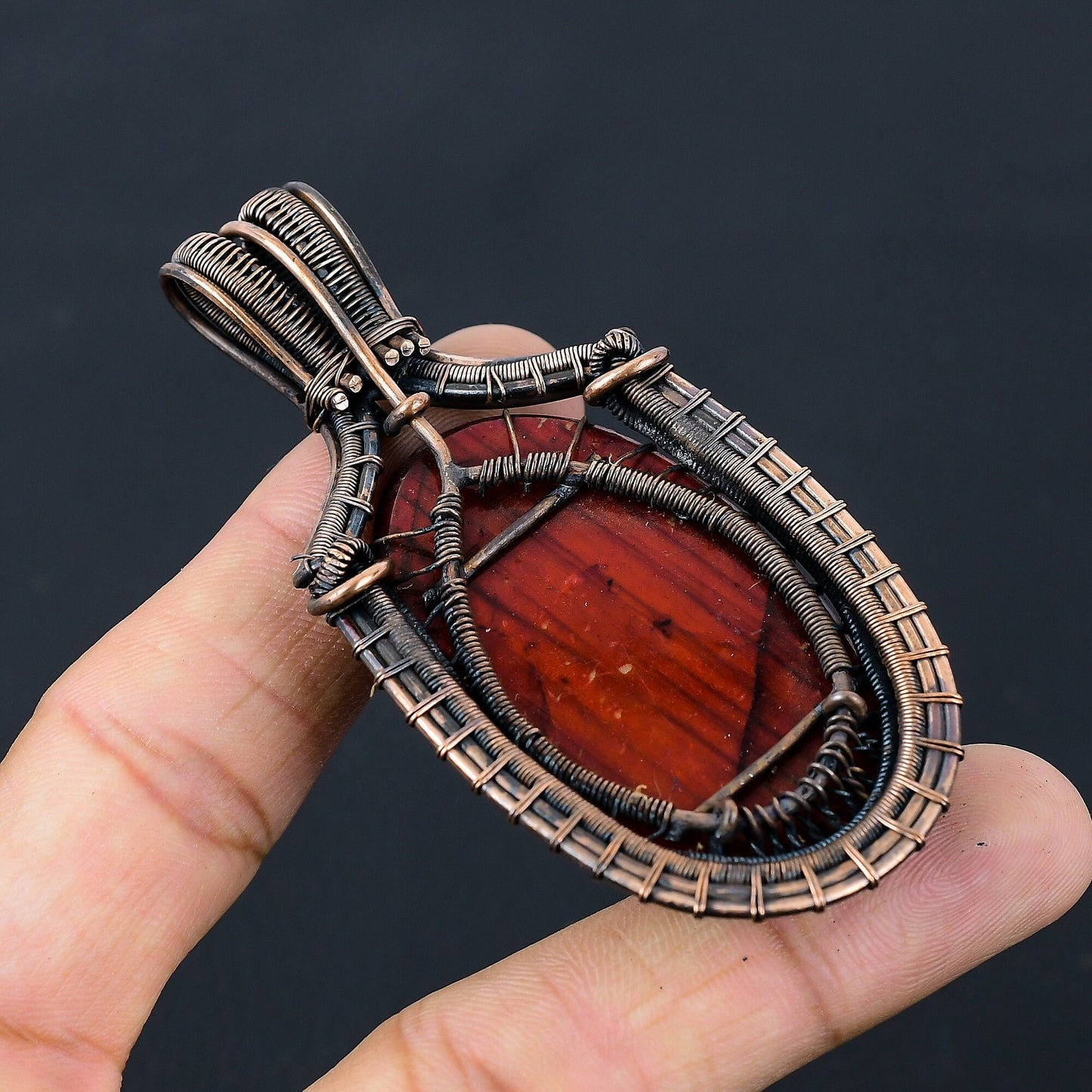 Red Flash Labradorite Gemstone Pendant