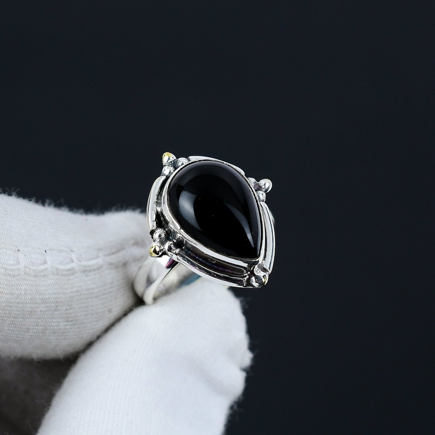 Black Onyx Gemstone Ring