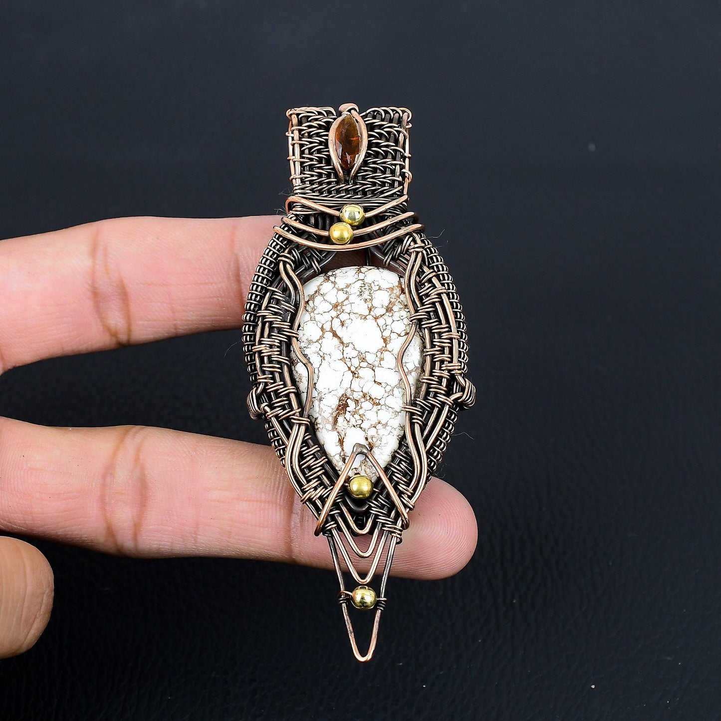 Brown White Wild Horse Jasper Gemstone Pendant