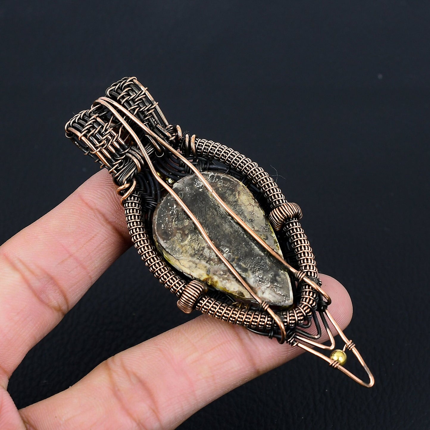Brown White Wild Horse Jasper Gemstone Pendant