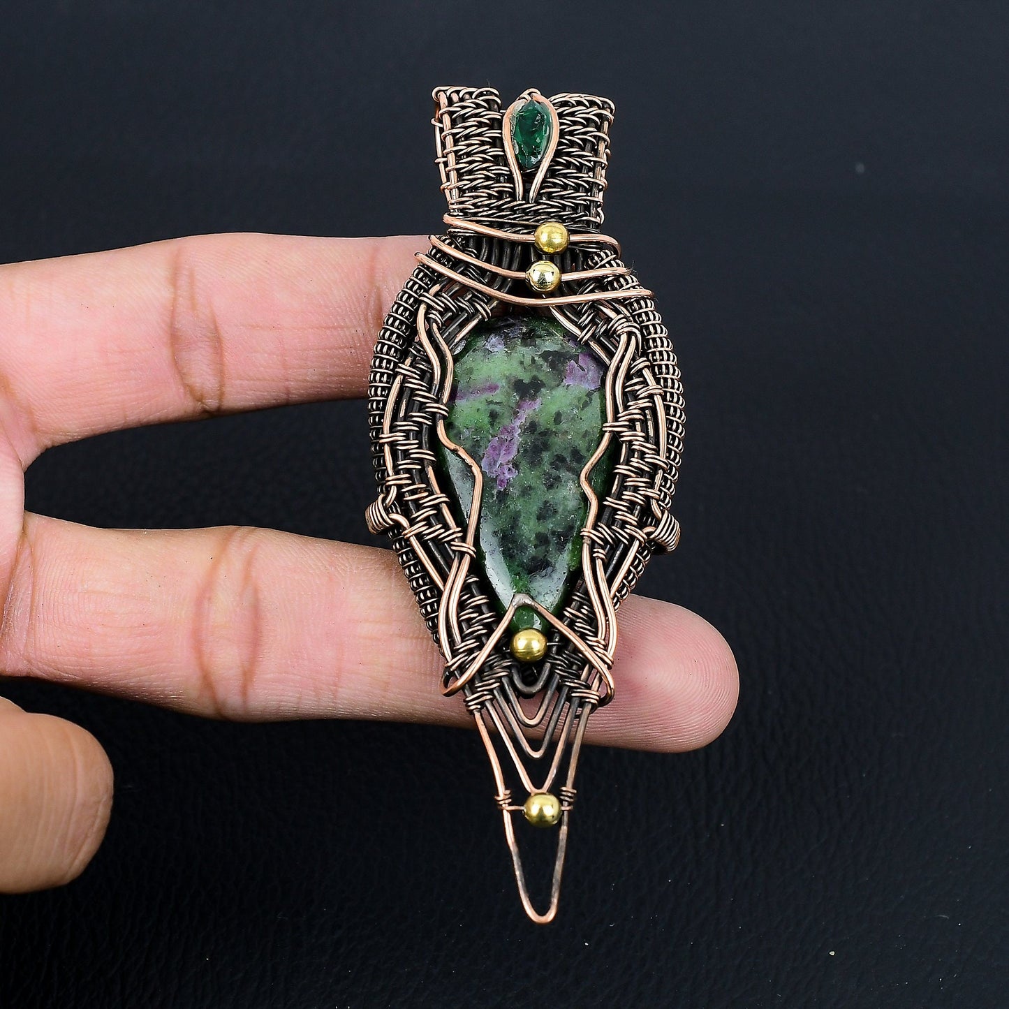 Green Ruby Zoisite Gemstone Pendant