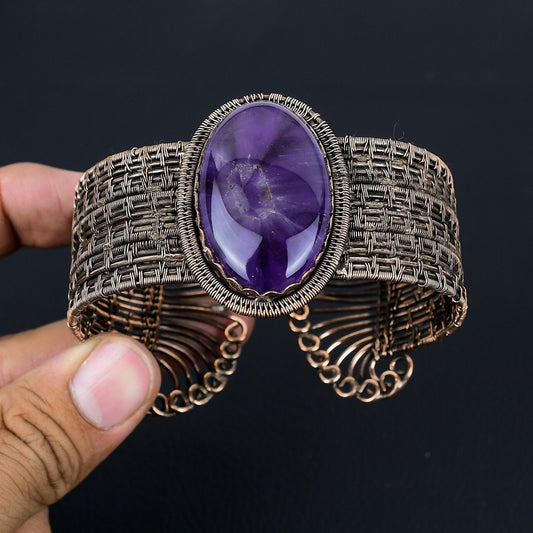 Purple Amethyst Gemstone Bangle