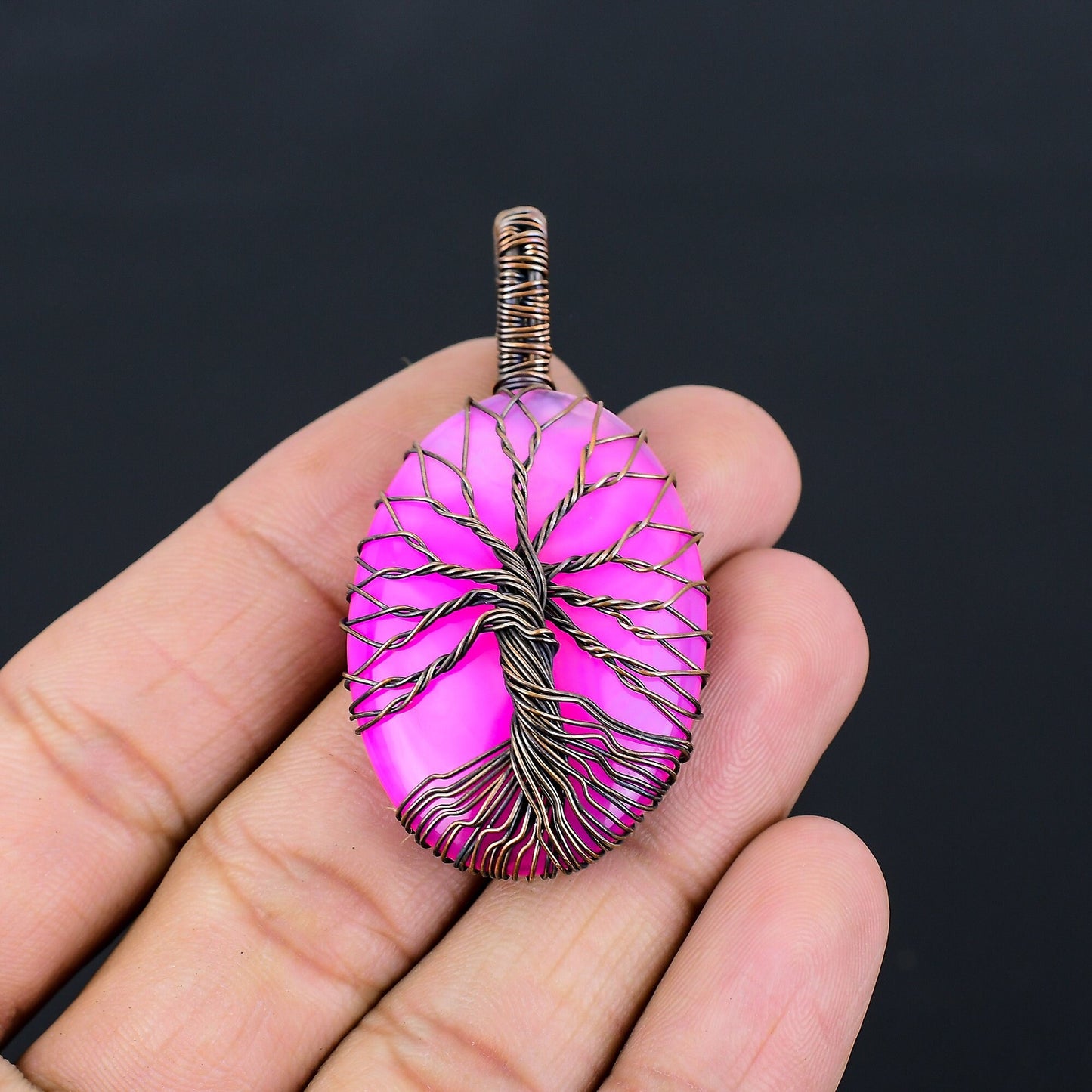Pink Botswana Agate Gemstone Pendant