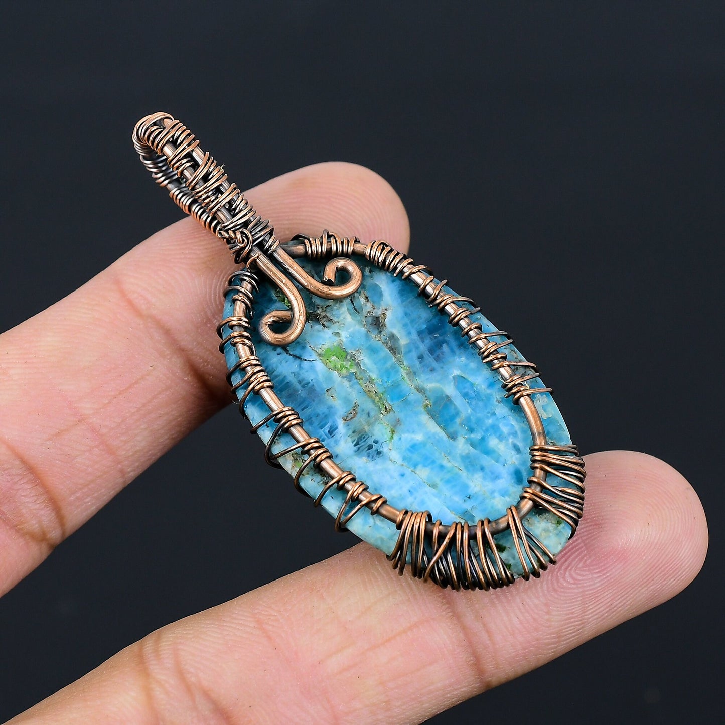 Neon Blue Apatite Gemstone Pendant