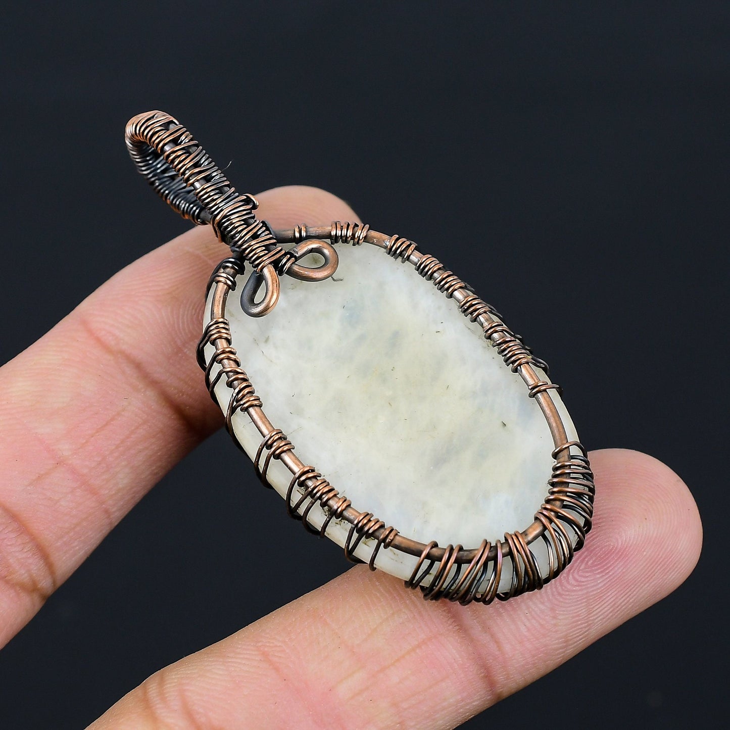 White Moonstone Gemstone Pendant