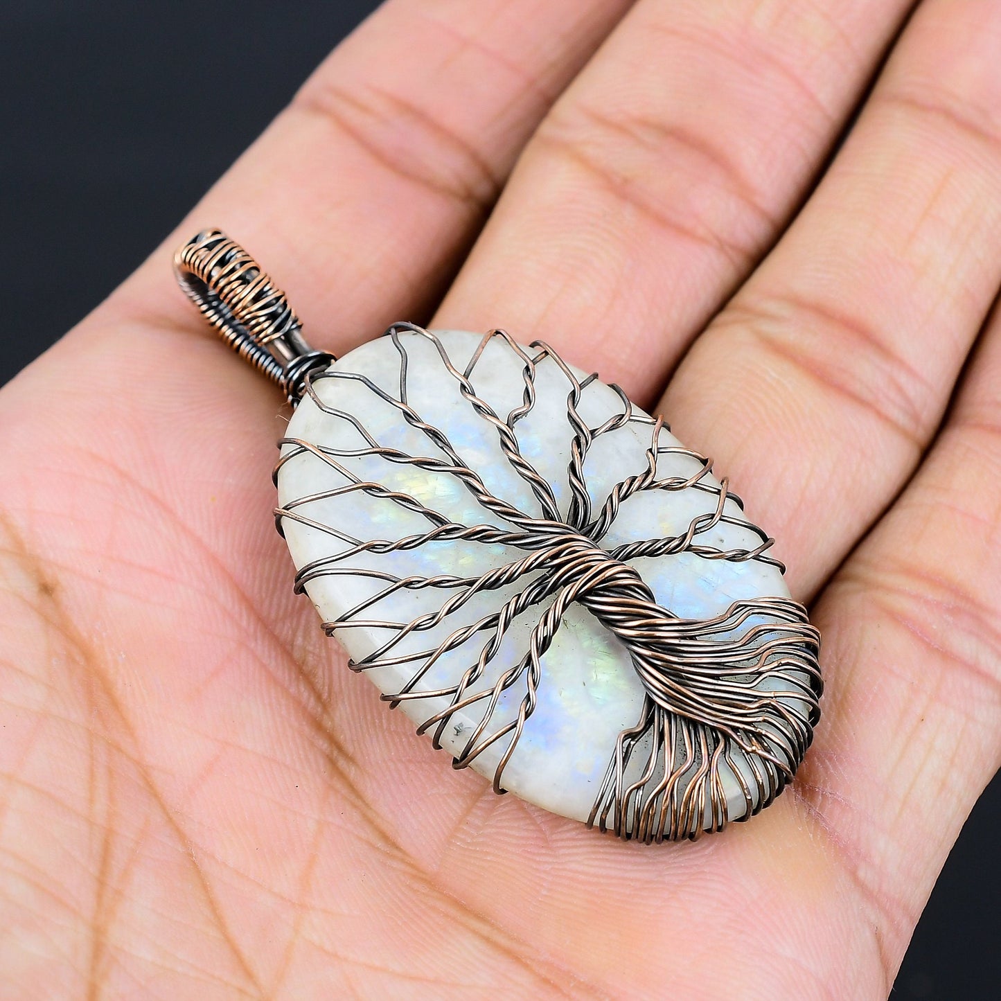White Moonstone Gemstone Pendant