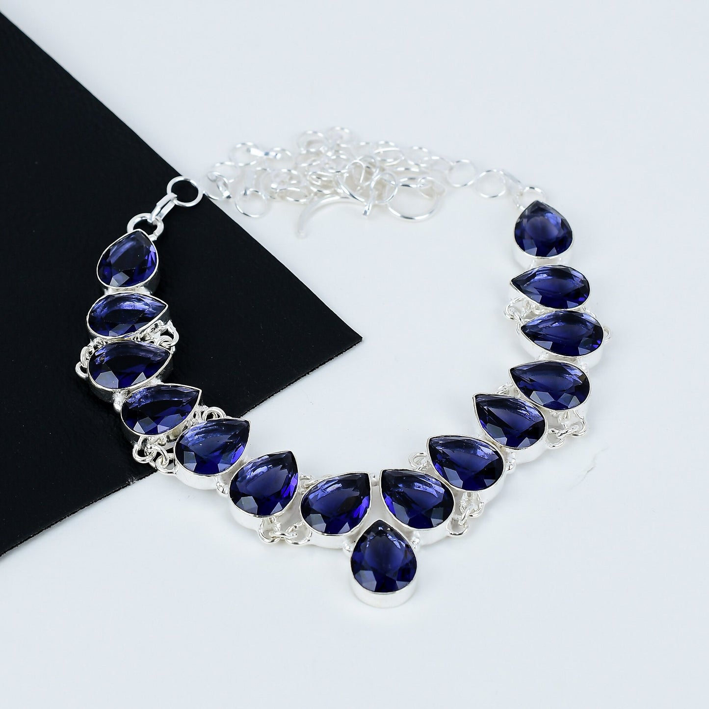 Blue Tanzanite Gemstone Silver Necklace