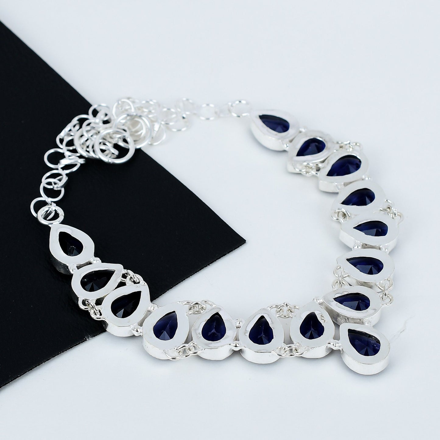 Blue Tanzanite Gemstone Silver Necklace