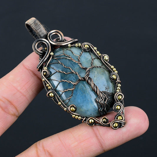 Blue Aquamarine Gemstone Pendant