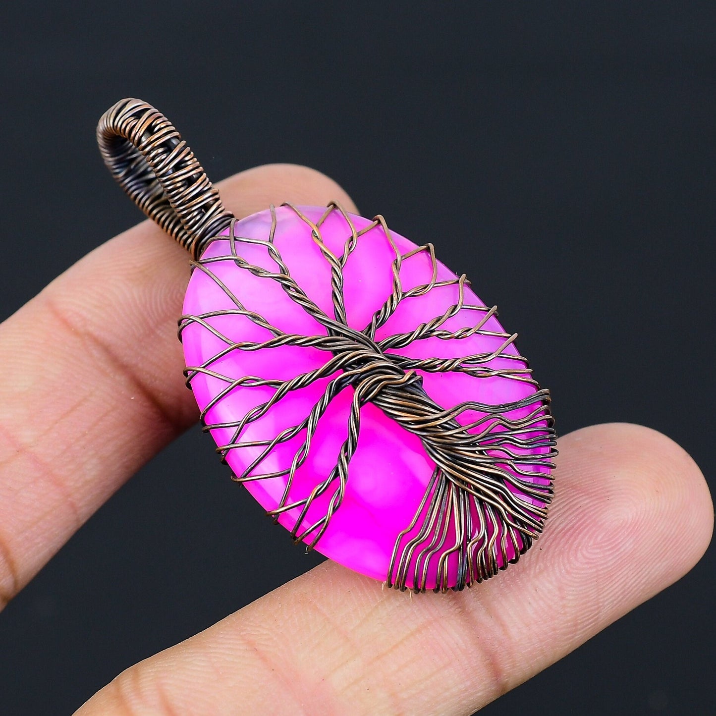 Pink Botswana Agate Gemstone Pendant