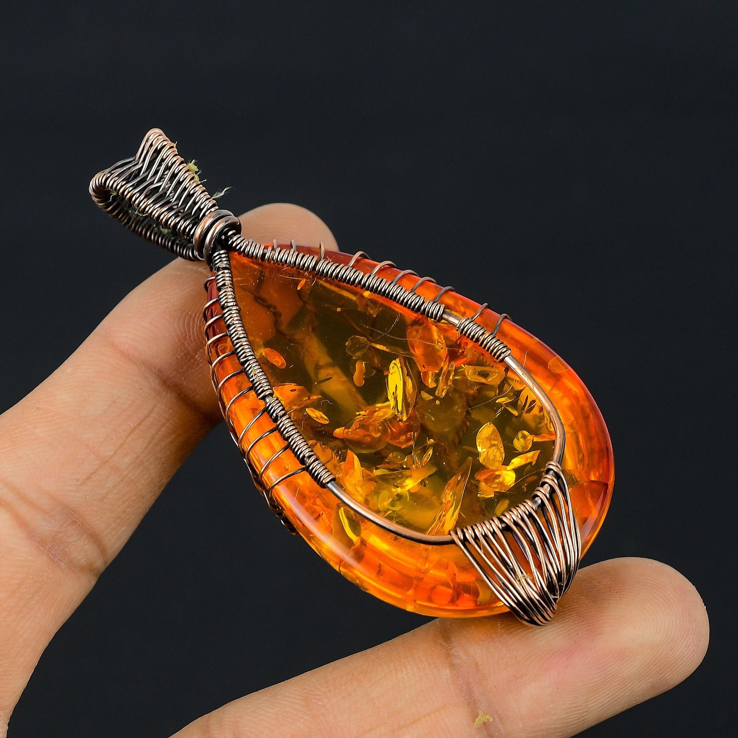 Golden Amber Gemstone Pendant