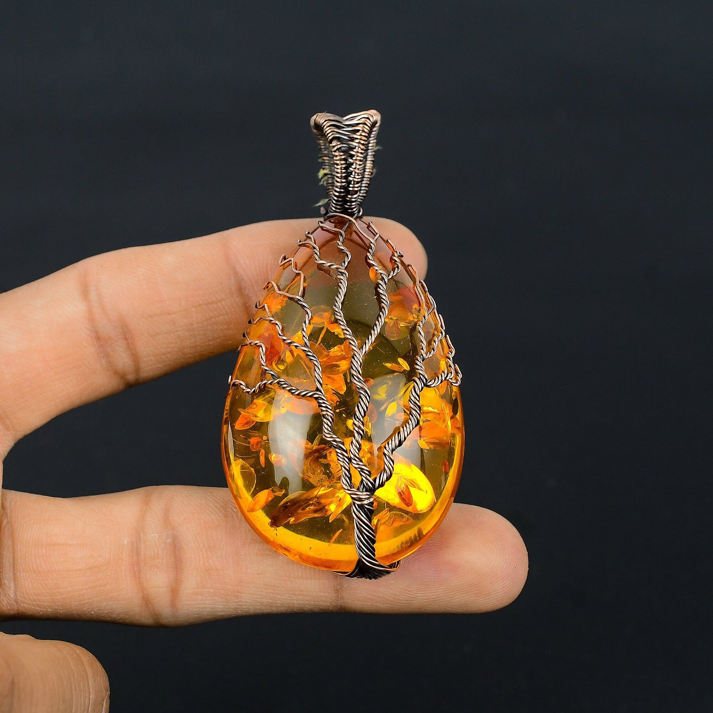 Golden Amber Gemstone Pendant