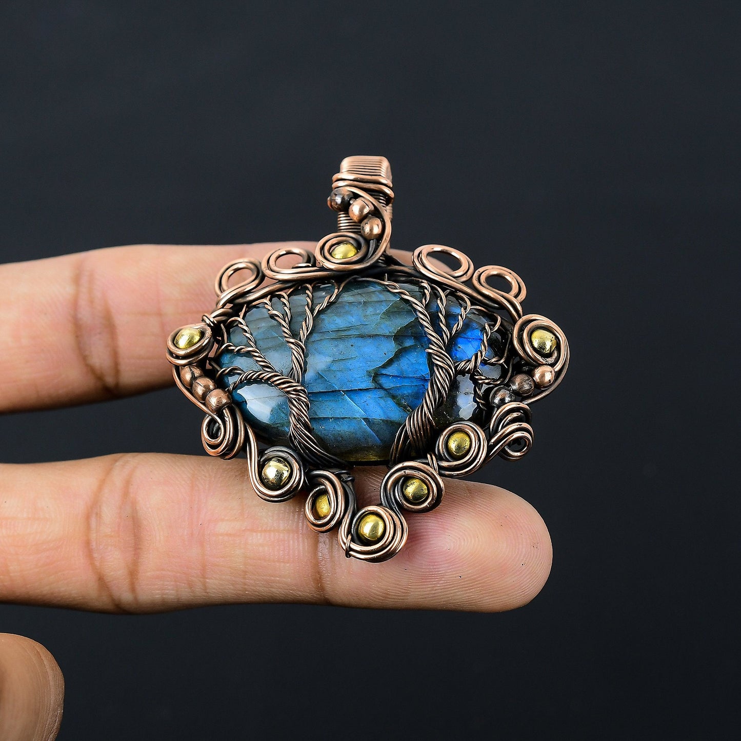 Blue Labradorite Gemstone Pendant